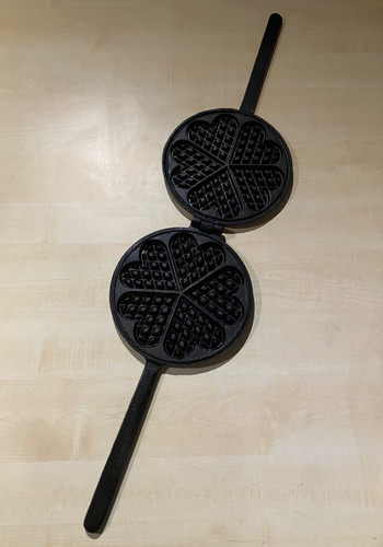 Altes herz waffeleisen guss - herz,